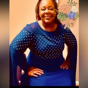 lGorgeous , Classy  and elegant Blue  Stunning dress.  Size 4X